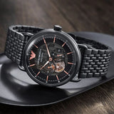  Shop Authentic Emporio Armani Automatic Multifunction Black Dial Black Mesh Bracelet Watch For Men - AR60025 - Luxxuri