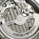  Shop Authentic Emporio Armani Meccanico Skeleton Black Dial Black Leather Strap Watch For Men - AR60026 - Luxxuri
