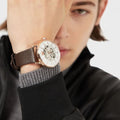  Shop Authentic Emporio Armani Meccanico Automatic White Dial Brown Leather Strap Watch For Men - AR60027 - Luxxuri