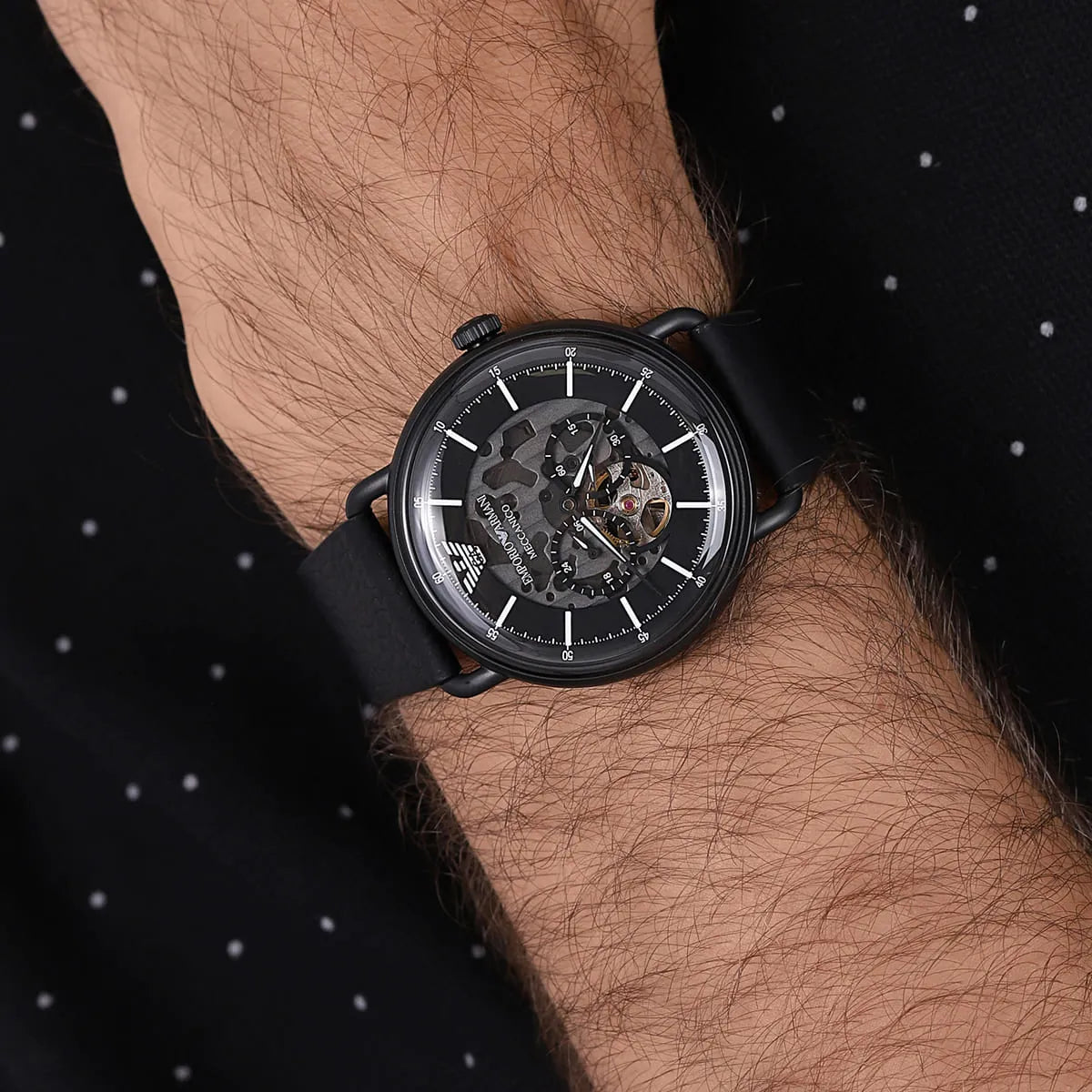  Shop Authentic Emporio Armani Aviator Chronograph Black Dial Black Leather Strap Watch For Men - AR60028 - Luxxuri