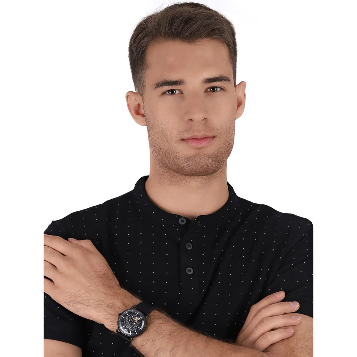  Shop Authentic Emporio Armani Aviator Chronograph Black Dial Black Leather Strap Watch For Men - AR60028 - Luxxuri