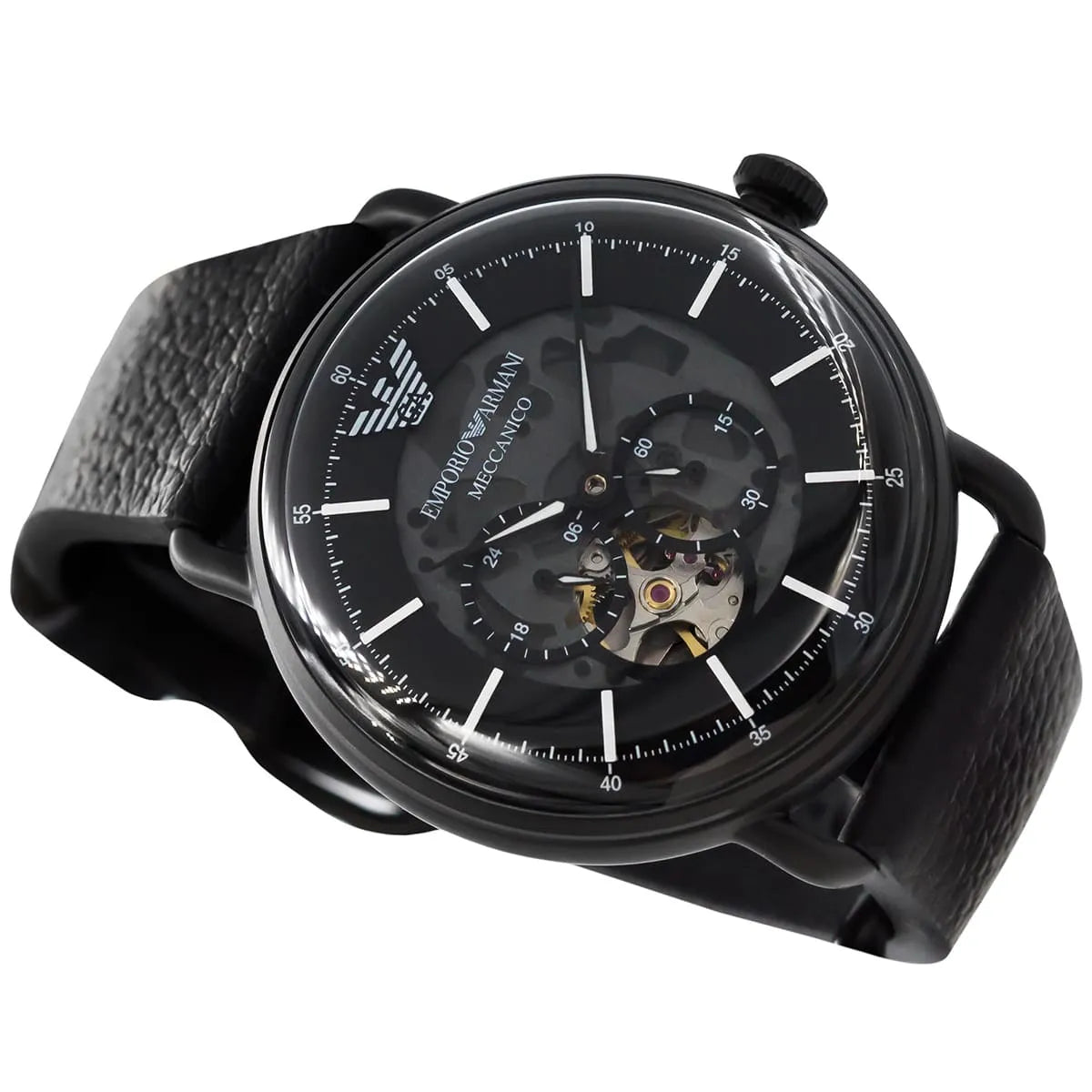  Shop Authentic Emporio Armani Aviator Chronograph Black Dial Black Leather Strap Watch For Men - AR60028 - Luxxuri
