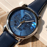  Shop Authentic Emporio Armani Luigi Automatic Blue Dial Blue Leather Strap Watch For Men - AR60030 - Luxxuri
