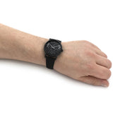  Shop Authentic Emporio Armani Meccanico Quartz Black Dial Black Leather Strap Watch For Men - AR60032 - Luxxuri