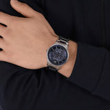  Shop Authentic Emporio Armani Renato Automatic Blue Dial Silver Steel Strap Watch For Men - AR60037 - Luxxuri