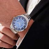  Shop Authentic Emporio Armani Renato Automatic Blue Dial Silver Steel Strap Watch For Men - AR60037 - Luxxuri