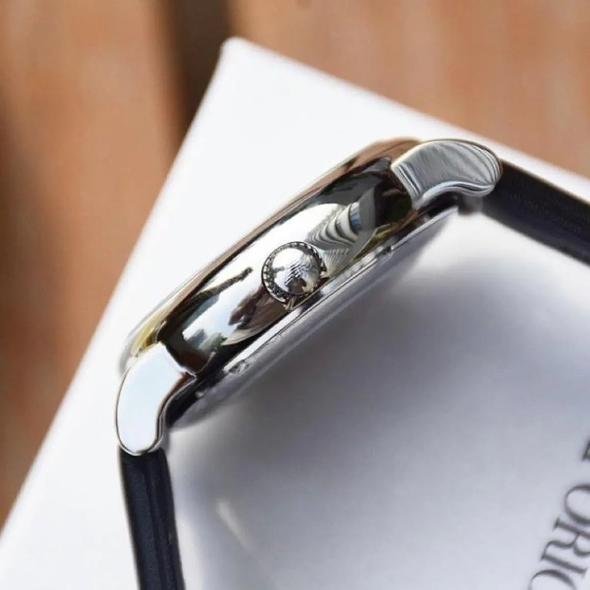  Shop Authentic Emporio Armani Analog Automatic Black Dial Black Leather Strap Watch For Men - AR60040 - Luxxuri