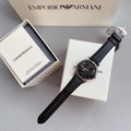 Shop Authentic Emporio Armani Analog Automatic Black Dial Black Leather Strap Watch For Men - AR60040 - Luxxuri