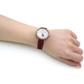  Shop Authentic Emporio Armani Meccanico Automatic Silver Dial Burgundy Leather Strap Watch For Women - AR60044 - Luxxuri