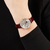  Shop Authentic Emporio Armani Meccanico Automatic Silver Dial Burgundy Leather Strap Watch For Women - AR60044 - Luxxuri