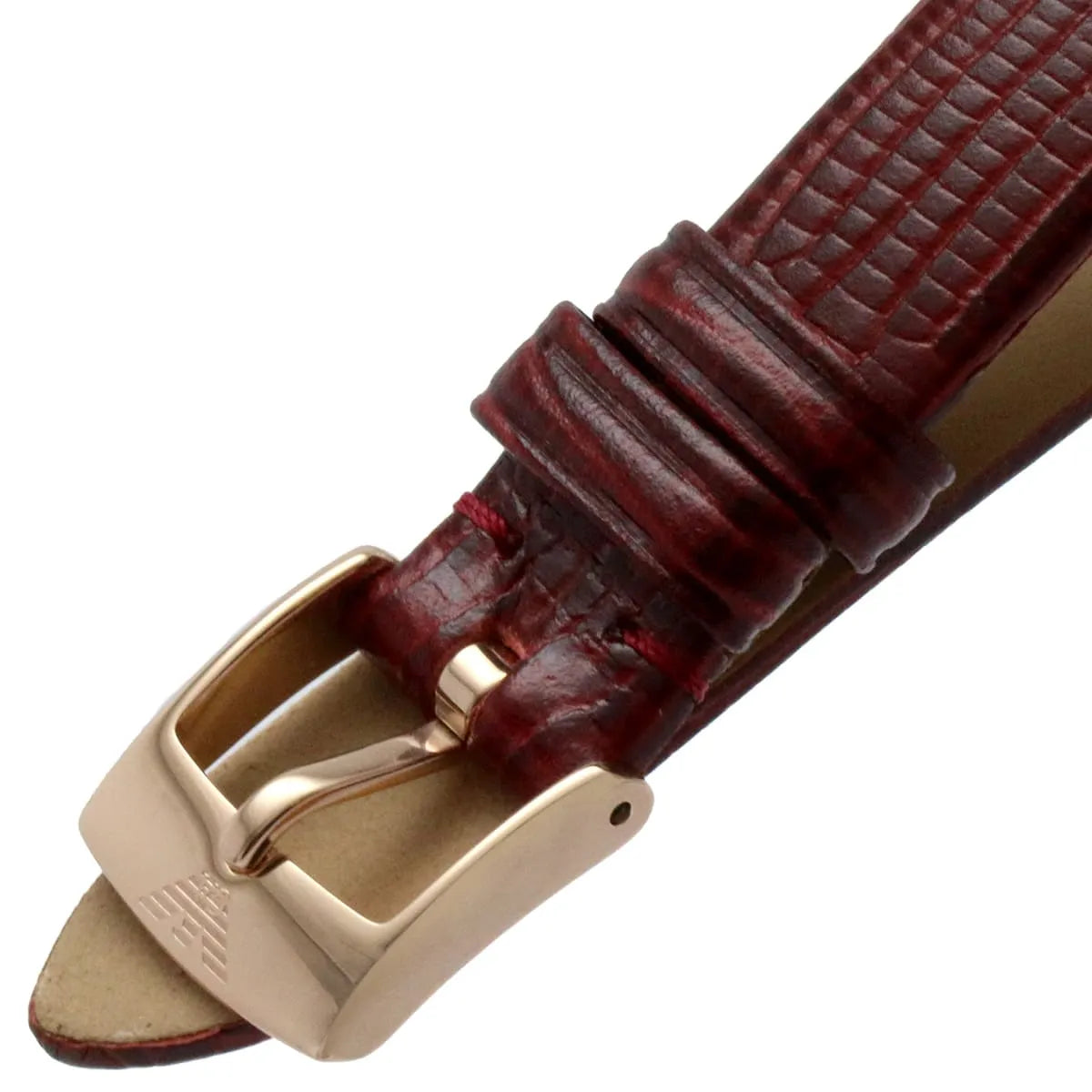 Emporio Armani Meccanico Automatic Silver Dial Burgundy Leather Strap Watch For Women - AR60044