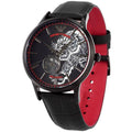  Shop Authentic Emporio Armani Meccanico Skeleton Black Dial Black Leather Strap Watch For Men - AR60046 - Luxxuri