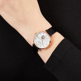  Shop Authentic Emporio Armani Gianni T Bar Mother of Pearl White Dial Black Leather Strap Watch For Women - AR60047 - Luxxuri