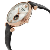  Shop Authentic Emporio Armani Gianni T Bar Mother of Pearl White Dial Black Leather Strap Watch For Women - AR60047 - Luxxuri