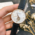  Shop Authentic Emporio Armani Gianni T Bar Mother of Pearl White Dial Black Leather Strap Watch For Women - AR60047 - Luxxuri