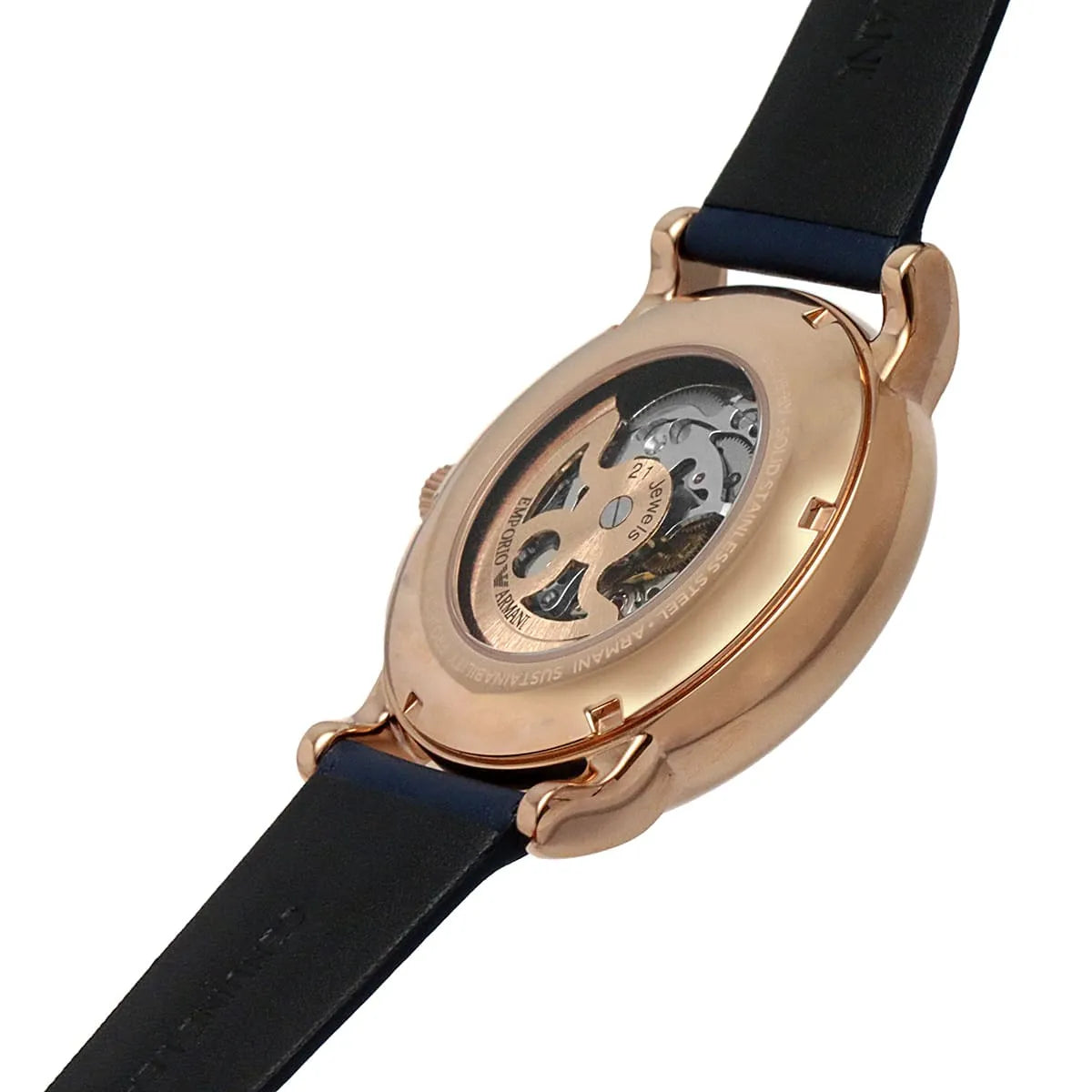  Shop Authentic Emporio Armani Meccanico Automatic Blue Dial Blue Leather Strap Watch For Men - AR60050 - Luxxuri