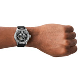  Shop Authentic Emporio Armani Renato Chronograph Automatic Black Dial Black Leather Strap Watch For Men - AR60051 - Luxxuri