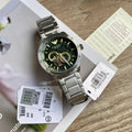  Shop Authentic Emporio Armani Meccanico Chronograph Automatic Green Dial Silver Steel Strap Watch For Men - AR60053 - Luxxuri