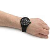  Shop Authentic Emporio Armani Meccanico Automatic Black Dial Black Steel Strap Watch For Men - AR60054 - Luxxuri