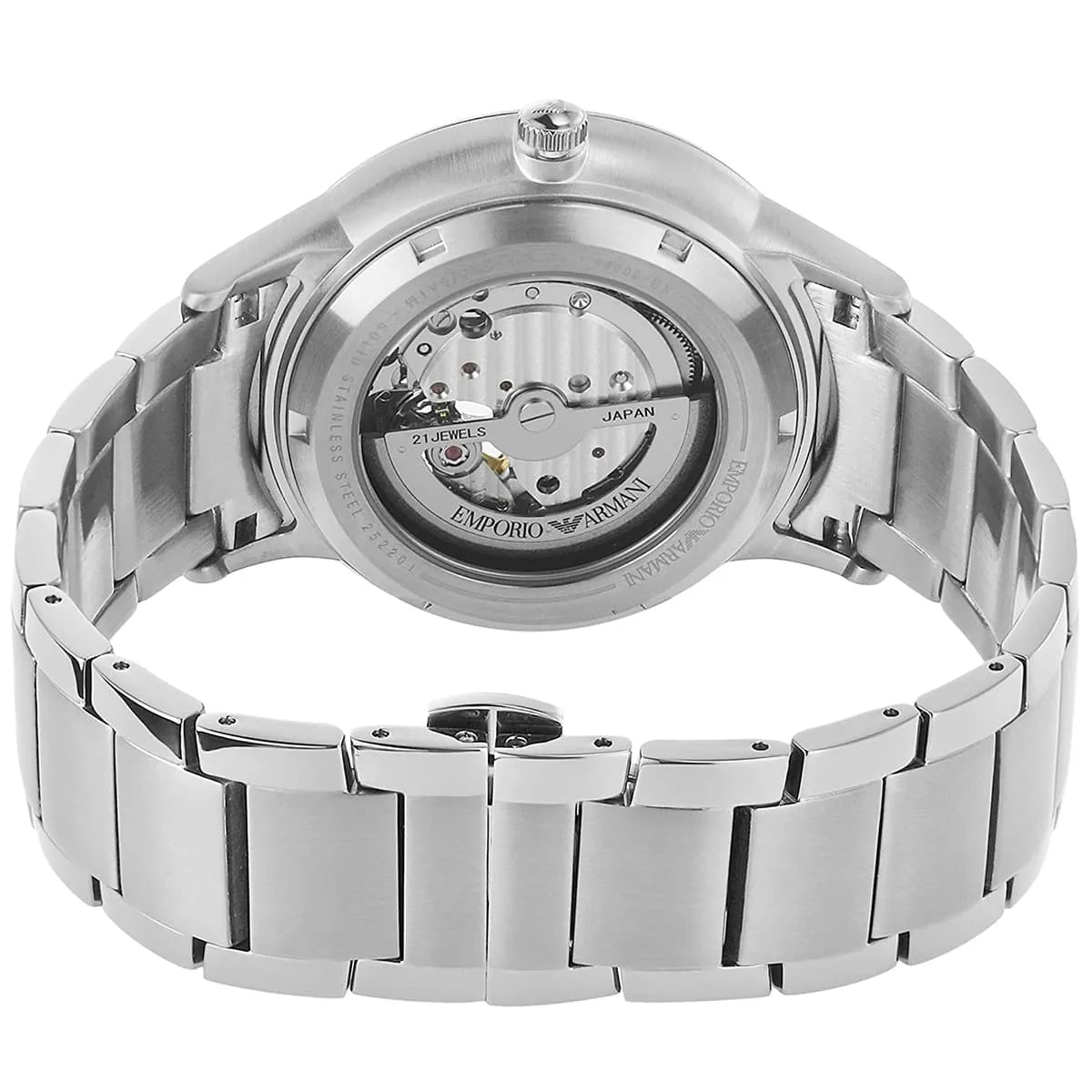  Shop Authentic Emporio Armani Meccanico Automatic Black Dial Silver Steel Strap Watch For Men - AR60055 - Luxxuri