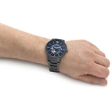  Shop Authentic Emporio Armani Renato Automatic Blue Dial Grey Steel Strap Watch For Men - AR60056 - Luxxuri
