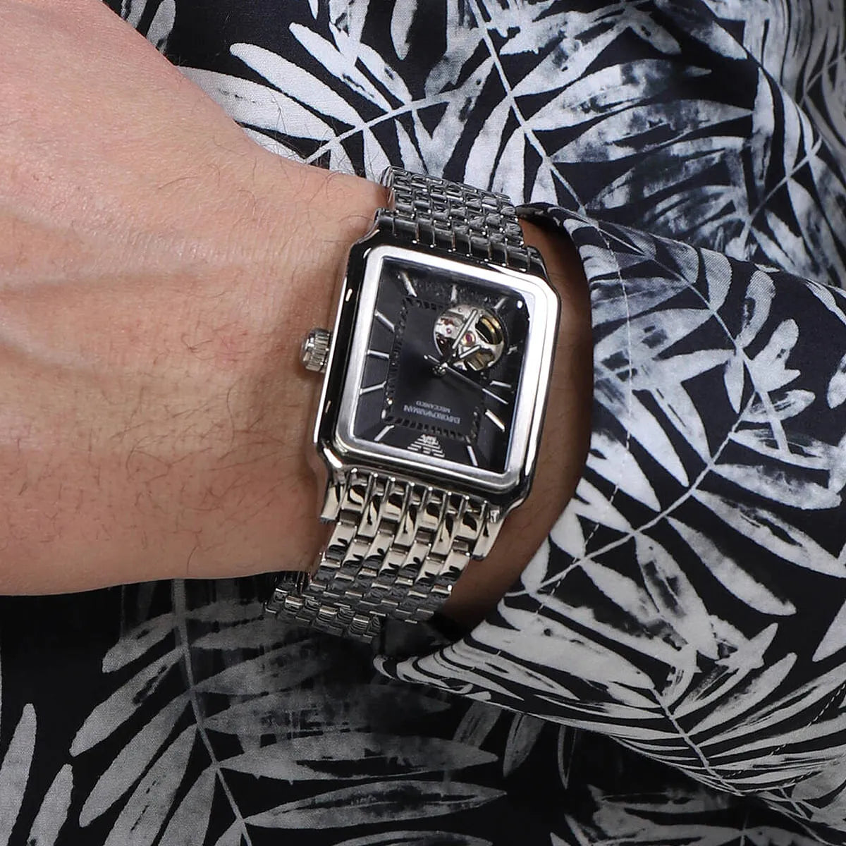  Shop Authentic Emporio Armani Diego Automatic Black Dial Silver Steel Strap Watch For Men - AR60057 - Luxxuri