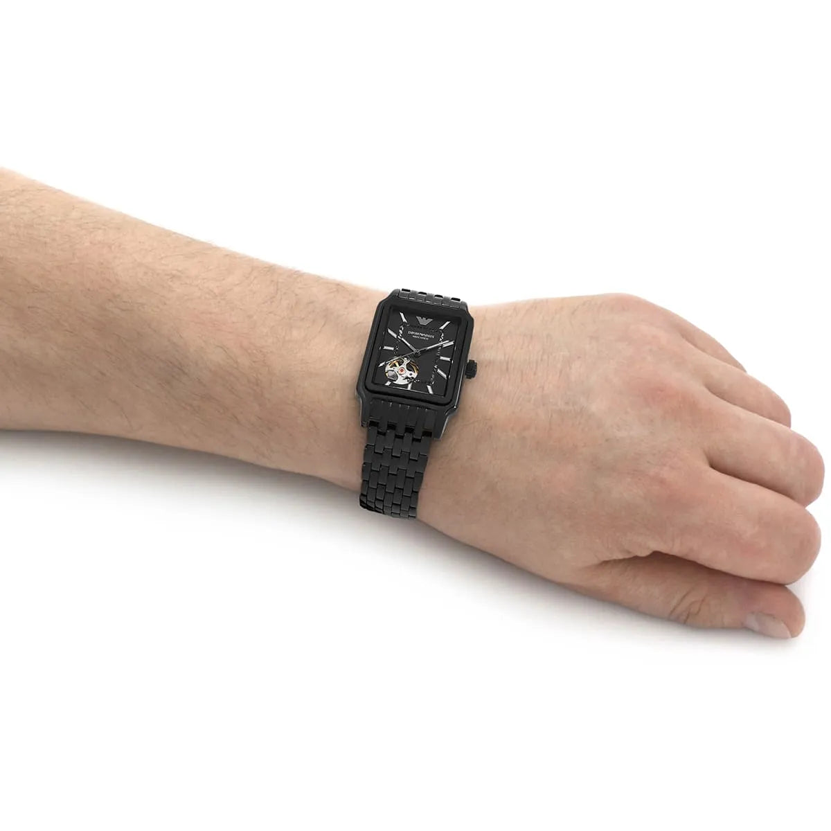  Shop Authentic Emporio Armani Meccanico Black Dial Black Steel Strap Watch For Men - AR60058 - Luxxuri