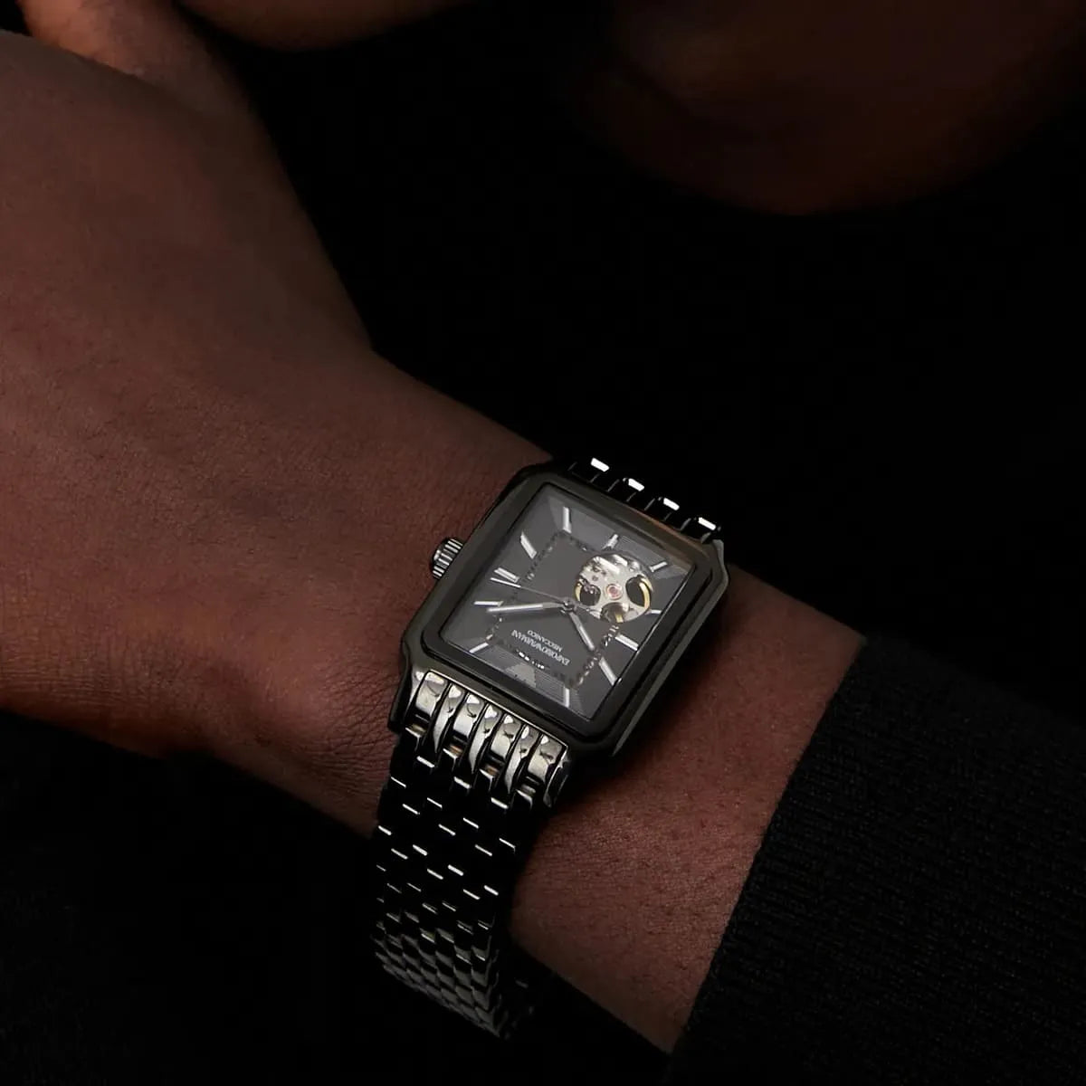  Shop Authentic Emporio Armani Meccanico Black Dial Black Steel Strap Watch For Men - AR60058 - Luxxuri