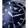  Shop Authentic Emporio Armani Meccanico Automatic Blue Dial Silver Steel Strap Watch For Men - AR60059 - Luxxuri