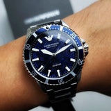  Shop Authentic Emporio Armani Meccanico Automatic Blue Dial Silver Steel Strap Watch For Men - AR60059 - Luxxuri