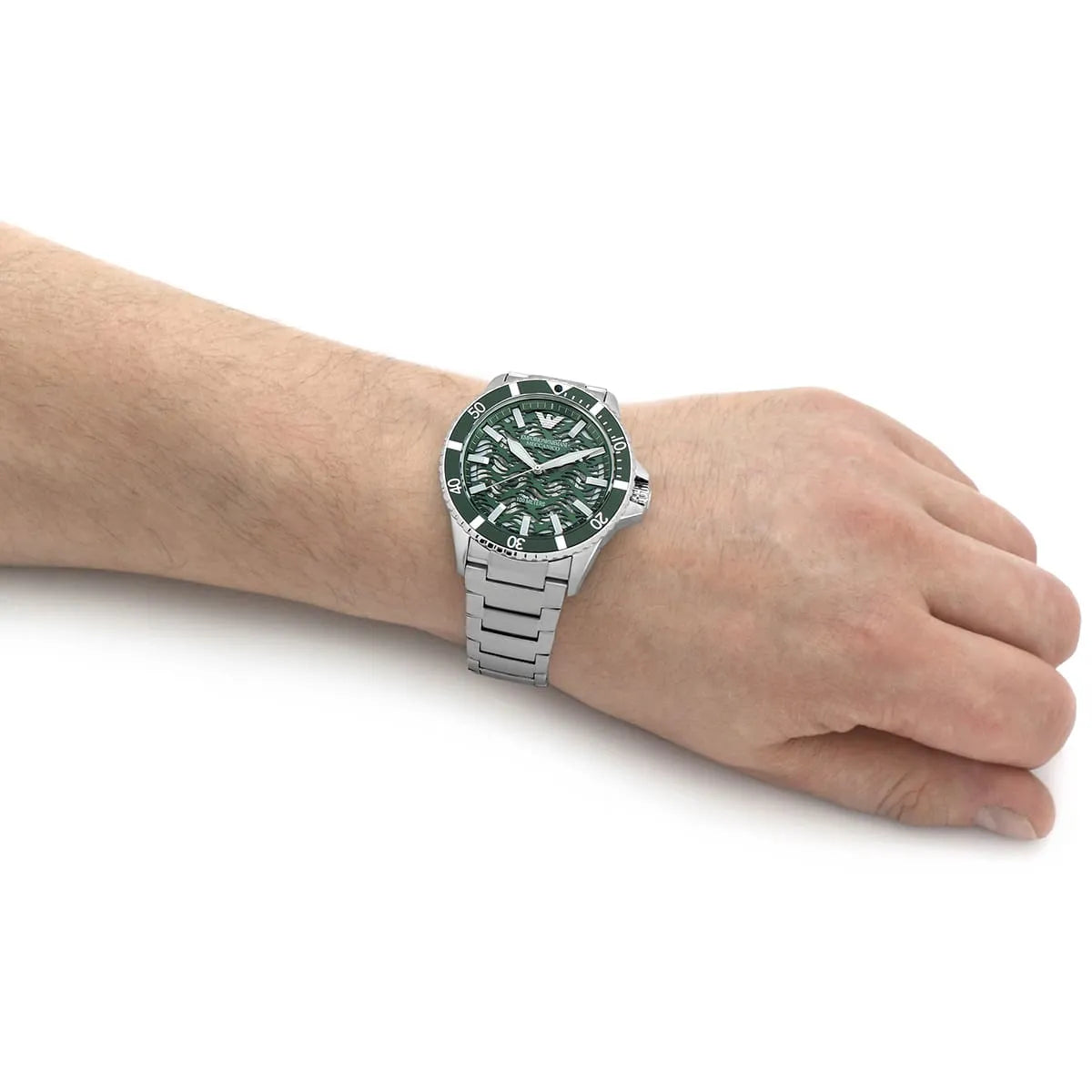  Shop Authentic Emporio Armani Diver Automatic Green Dial Silver Steel Strap Watch For Men - AR60061 - Luxxuri