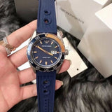  Shop Authentic Emporio Armani Sportivo Chronograph Quartz Blue Dial Blue Rubber Strap Watch For Men - AR6045 - Luxxuri