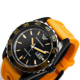 Shop Authentic Emporio Armani Sportivo Quartz Black Dial Orange Rubber Strap Watch For Men - AR6046 - Luxxuri