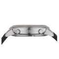 Emporio Armani Sportivo Chronograph Silver Dial Black Leather Strap Watch For Men - AR6054