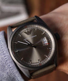  Shop Authentic Emporio Armani Sportivo Quartz Silver Dial Brown Leather Strap Watch For Men - AR6079 - Luxxuri