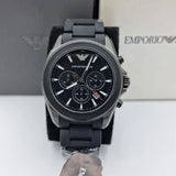  Shop Authentic Emporio Armani Sportivo Chronograph Black Dial Black Silicone Strap Watch For Men - AR6092 - Luxxuri
