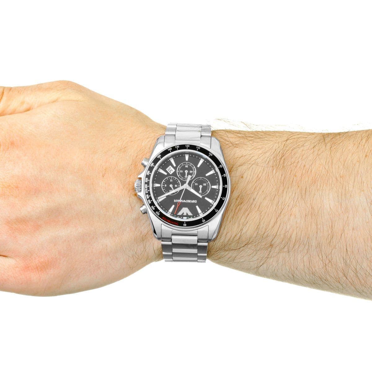  Shop Authentic Emporio Armani Sigma Chronograph Black Dial Silver Steel Strap Watch For Men - AR6098 - Luxxuri