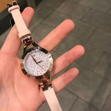  Shop Authentic Emporio Armani Chiara Quartz Crystals White Dial Rose Gold Leather Strap Watch For Women - AR7437 - Luxxuri