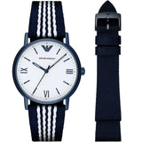  Shop Authentic Emporio Armani Kappa Analog White Dial Two Tone Nylon Strap Watch For Men - AR80004 - Luxxuri
