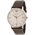  Shop Authentic Emporio Armani Kappa Quartz White Dial Brown Leather Strap Watch For Men - AR80006 - Luxxuri