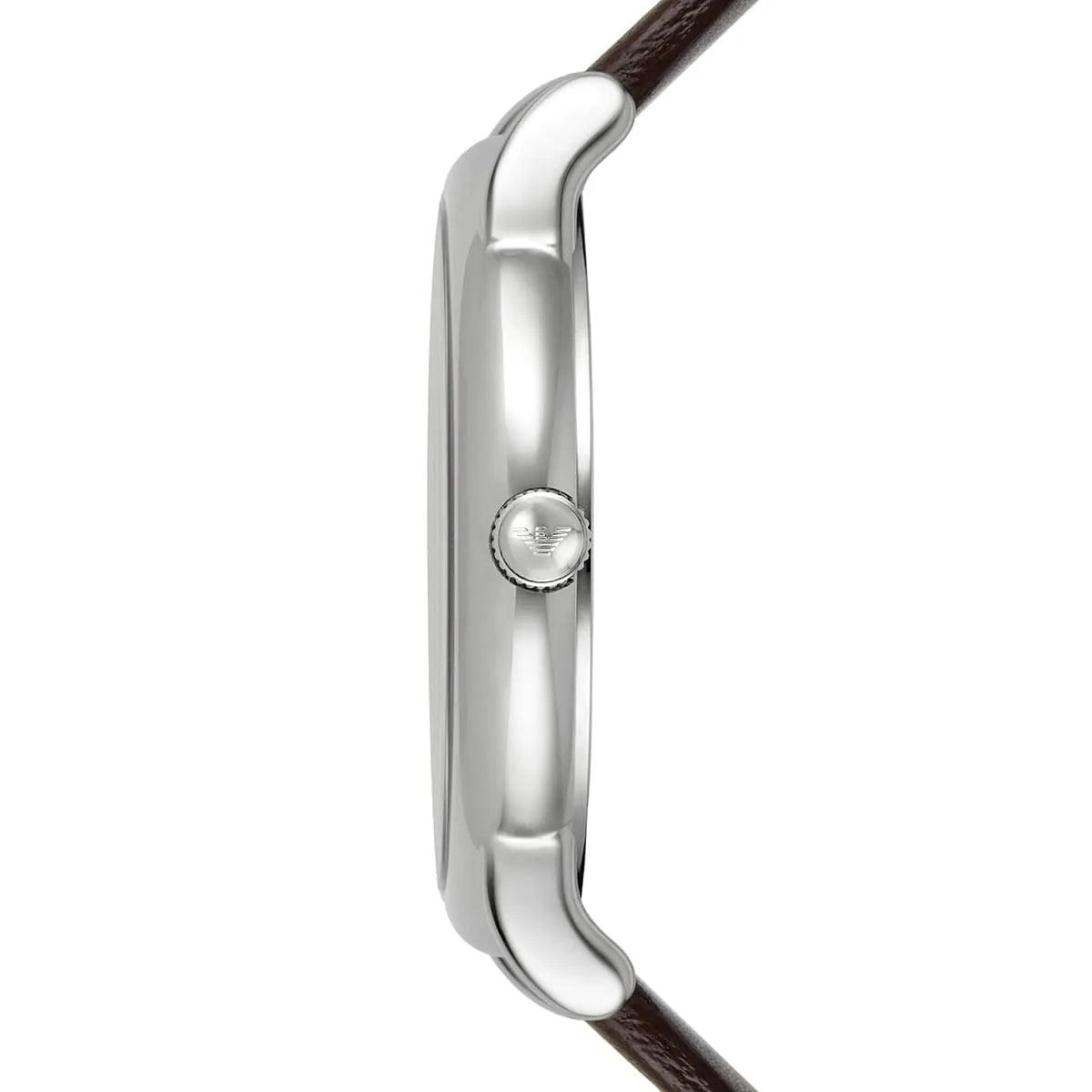 Emporio Armani Kappa Quartz White Dial Brown Leather Strap Watch For Men - AR80006