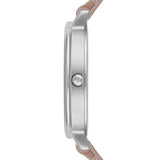  Shop Authentic Emporio Armani Gianni T Bar Quartz Silver Dial Beige Leather Strap Watch For Women - AR80007 - Luxxuri
