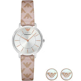  Shop Authentic Emporio Armani Classic Kappa White Dial Brown Leather Strap Watch For Women - AR11009 - Luxxuri