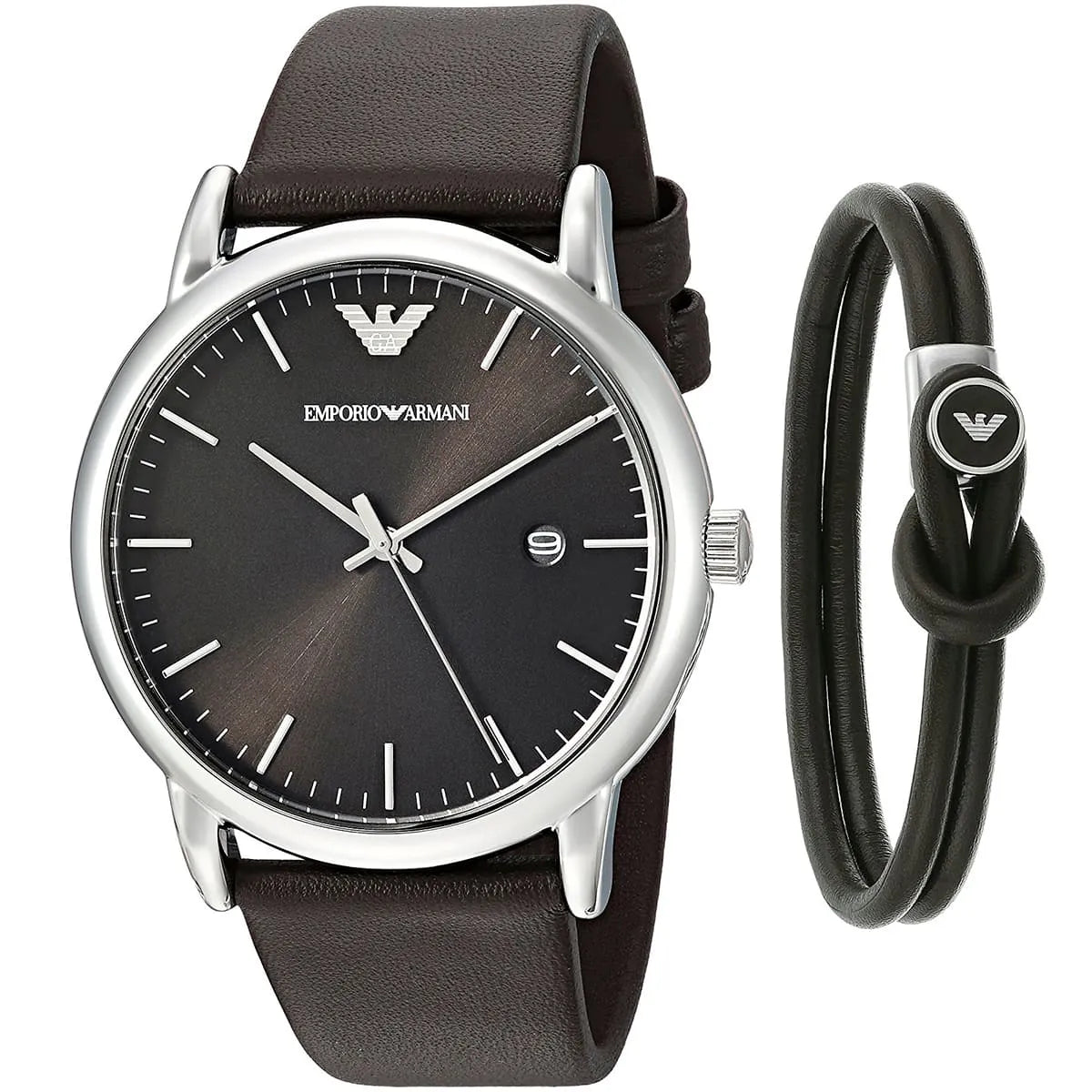 Shop Authentic Emporio Armani Kappa Quartz Black Dial Brown Leather Strap Watch For Men - AR80008 - Luxxuri