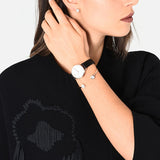  Shop Authentic Emporio Armani Kappa Mother of Pearl Dial Black Leather Strap Watch For Women - AR80011 - Luxxuri