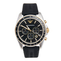 Shop Authentic Emporio Armani Sigma Chronograph lack Dial Black Rubber Strap Watch For Men - AR80003 - Luxxuri