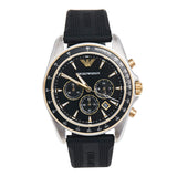  Shop Authentic Emporio Armani Sigma Chronograph lack Dial Black Rubber Strap Watch For Men - AR80003 - Luxxuri