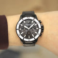  Shop Authentic Emporio Armani Diver Chronograph Black Dial Black Steel Strap Watch For Men - AR80050 - Luxxuri