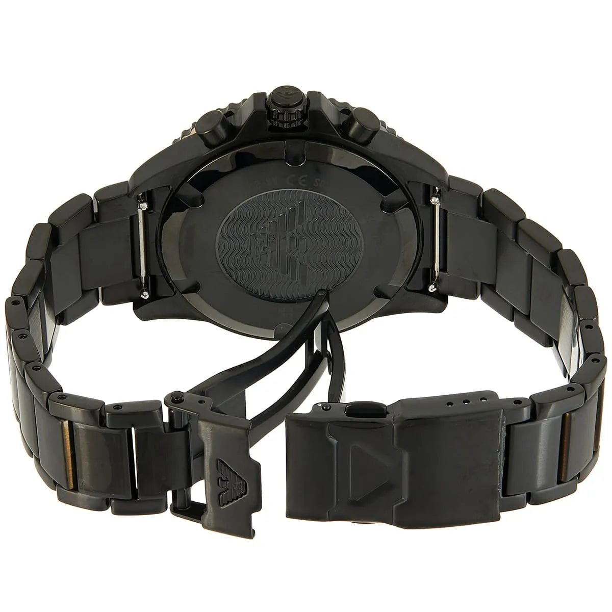  Shop Authentic Emporio Armani Diver Chronograph Black Dial Black Steel Strap Watch For Men - AR80050 - Luxxuri