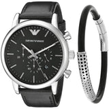  Shop Authentic Emporio Armani Dress Analog Black Dial Black Leather Strap Watch For Men - AR8029 - Luxxuri